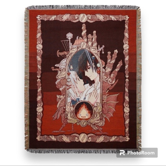 Firm! Studio Ghibli Howl's Moving Castle Characters Tapestry Throw - Picture 1 of 3